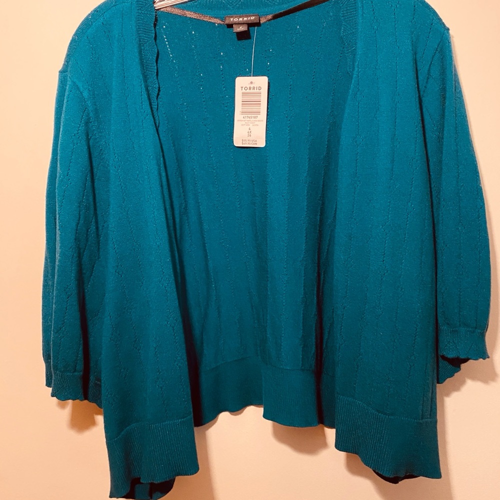 NWT Torrid Teal Women's Cardigan Size: 4x (26)